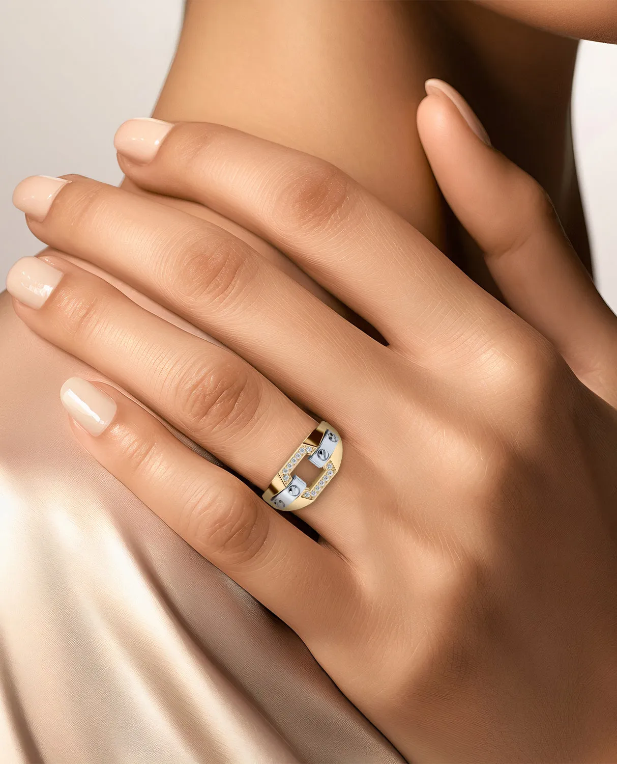 NORTHSTAR Gold Signet Ring with 0.10ct Diamonds
