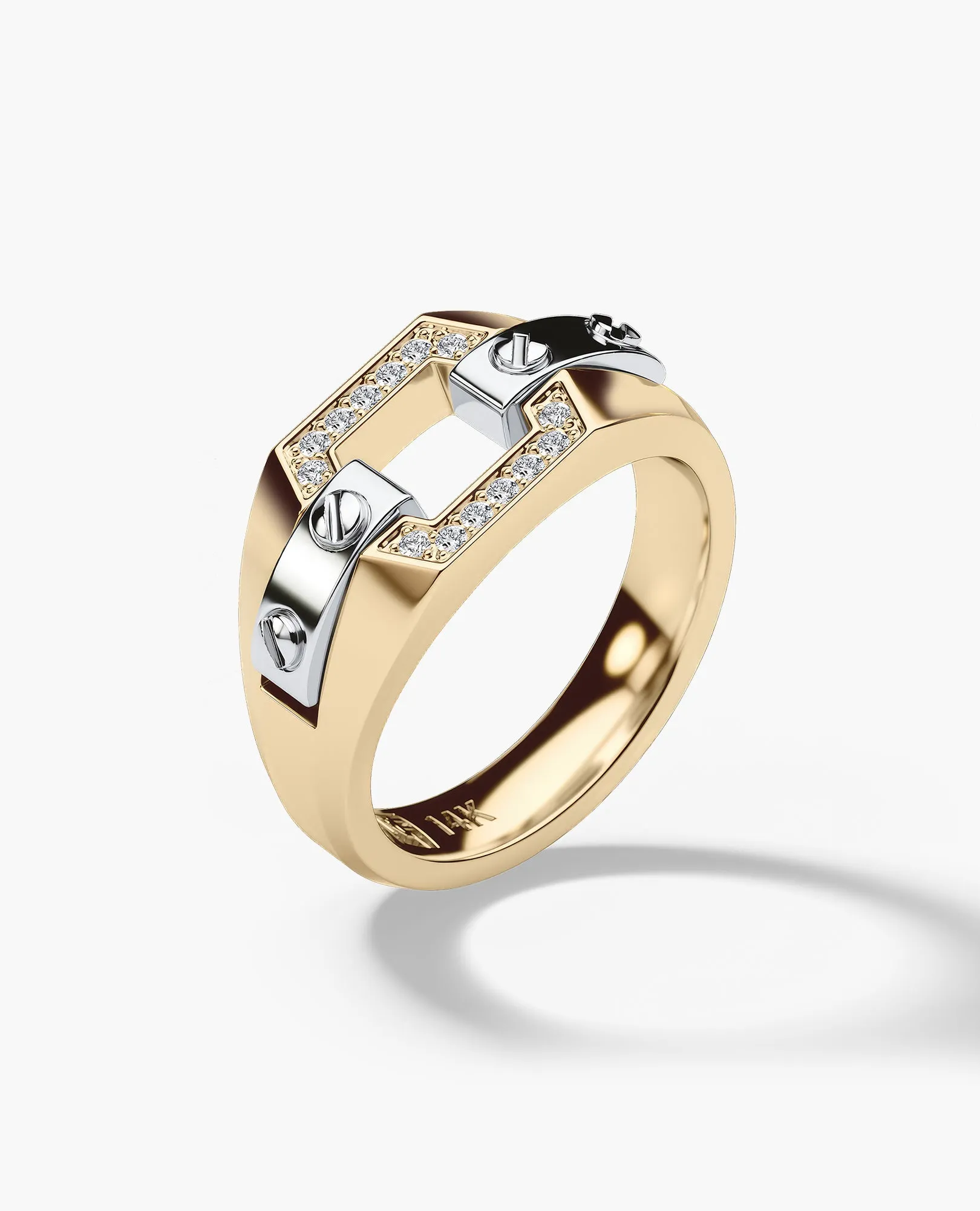 NORTHSTAR Gold Signet Ring with 0.10ct Diamonds