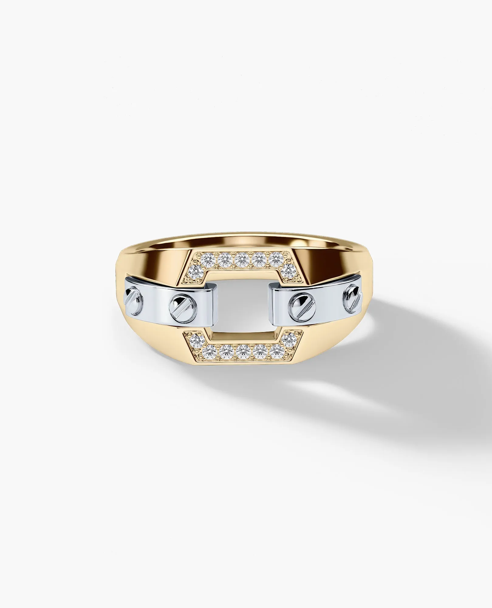 NORTHSTAR Gold Signet Ring with 0.10ct Diamonds