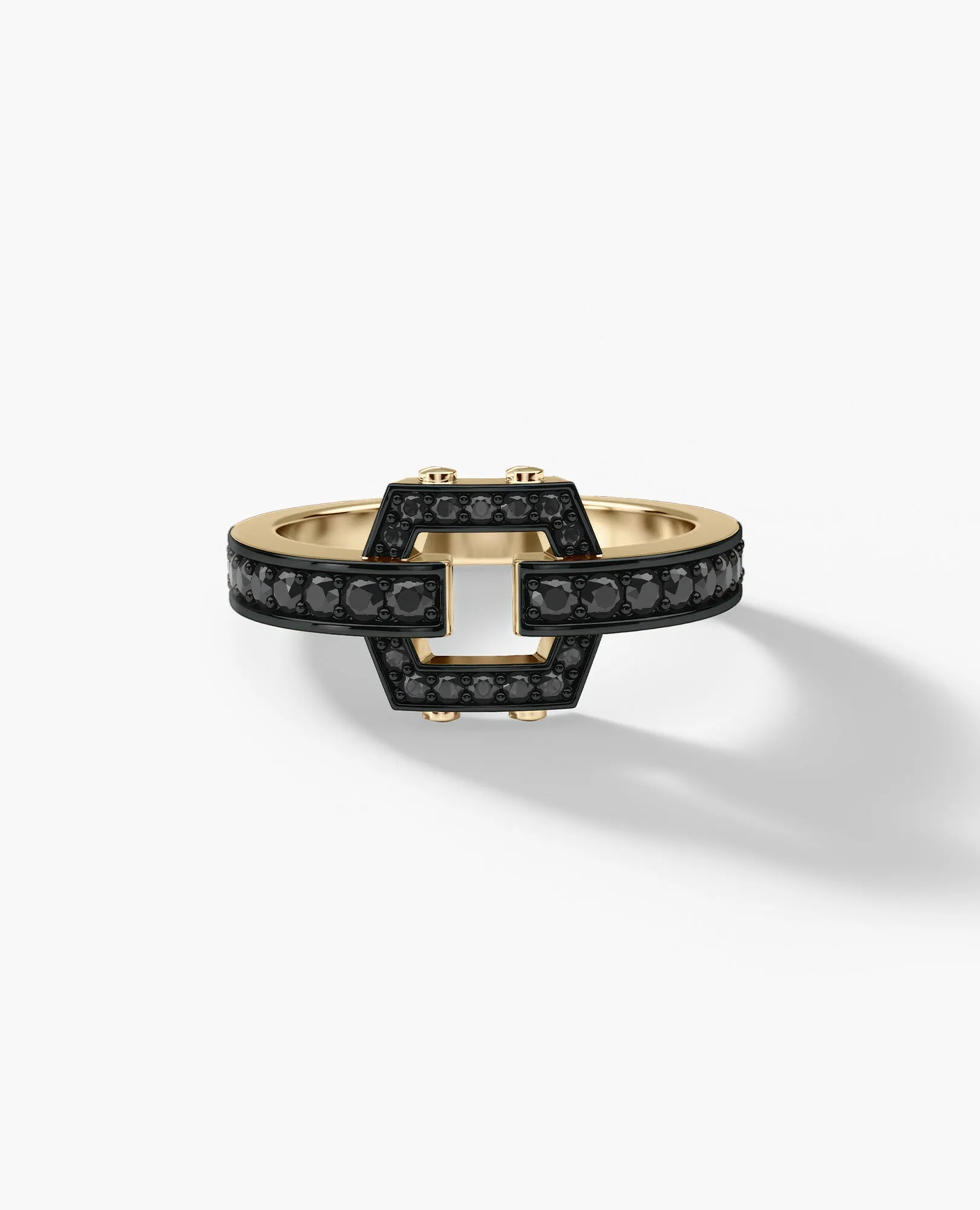NORTHSTAR MINI Gold Ring with 0.50ct Black Diamonds