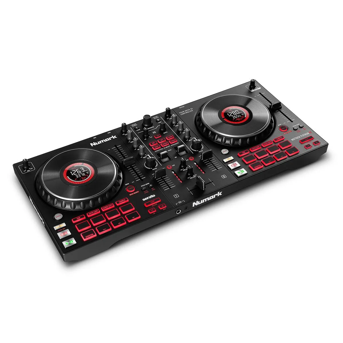 Numark MIXTRACKPLATFX 4-Deck DJ Controller with Jog Wheel Displays
