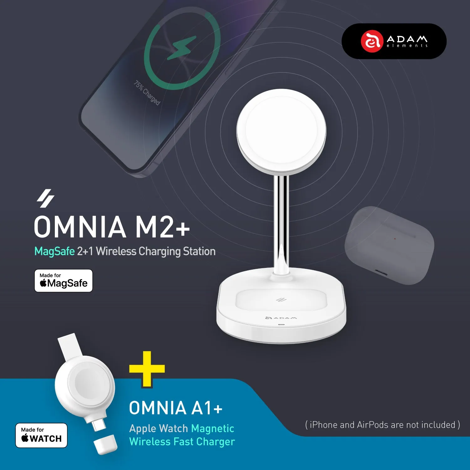 OMNIA M2  MagSafe 2  1 Wireless Charging Station   OMNIA A1  Apple Watch Magnetic Wireless Fast Charger