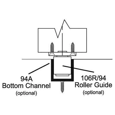 Pemko 94A72 Aluminum Bottom Channel - 72" Length, Aluminum