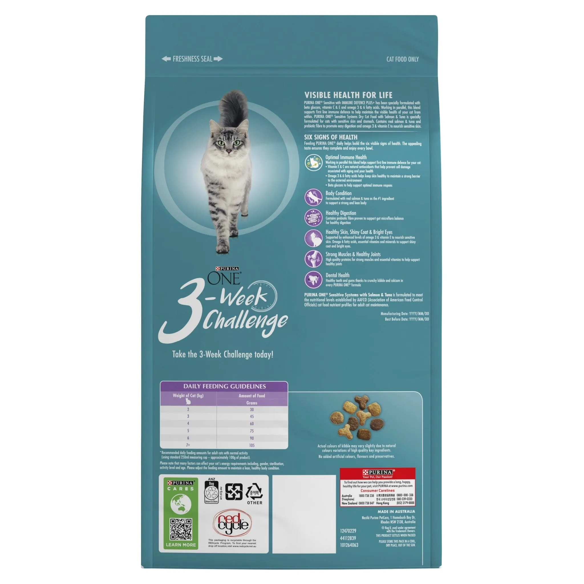 Purina One Adult Sensitive Salmon and Tuna Dry Cat Food 1.4Kg