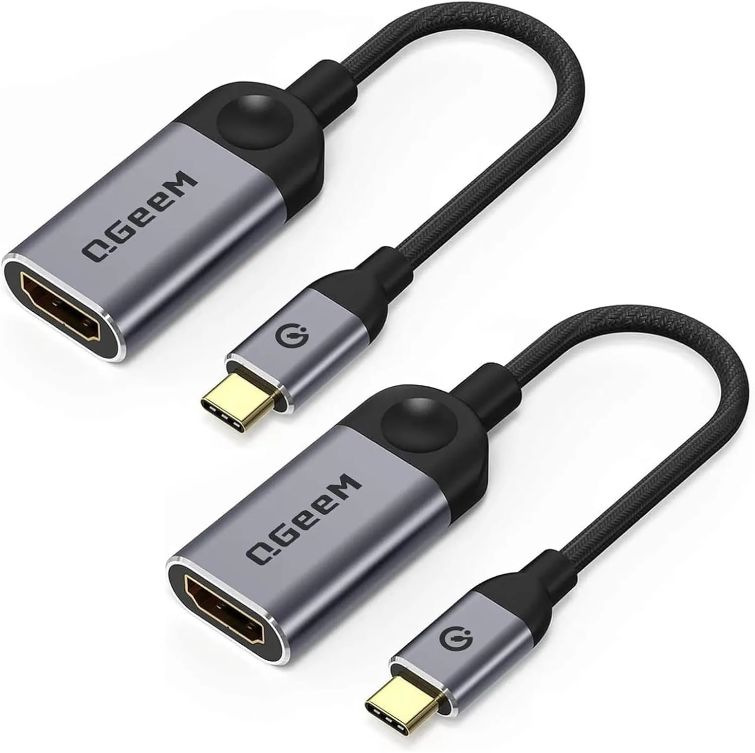 QGeeM USB C to HDMI Adapter 4K@30Hz Cable, USB Type-C to HDMI Adapter [Thunderbolt 3/4] HDMI Adapter for Laptop MacBook Pro/Air, iPhone15 Pro max, Dell XPS, HP.Pixelbook, Thinkpad,Surface,Ipad Pro etc.