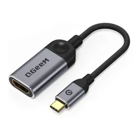 QGeeM USB C to HDMI Adapter 4K@30Hz Cable, USB Type-C to HDMI Adapter [Thunderbolt 3/4] HDMI Adapter for Laptop MacBook Pro/Air, iPhone15 Pro max, Dell XPS, HP.Pixelbook, Thinkpad,Surface,Ipad Pro etc.