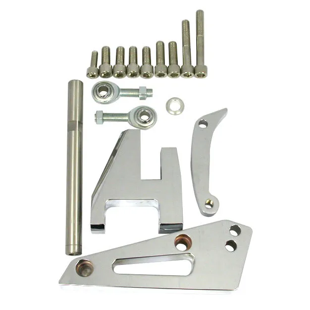 Racing Power Chrome Aluminum SB Chevy Alternator Bracket Short Water Pump