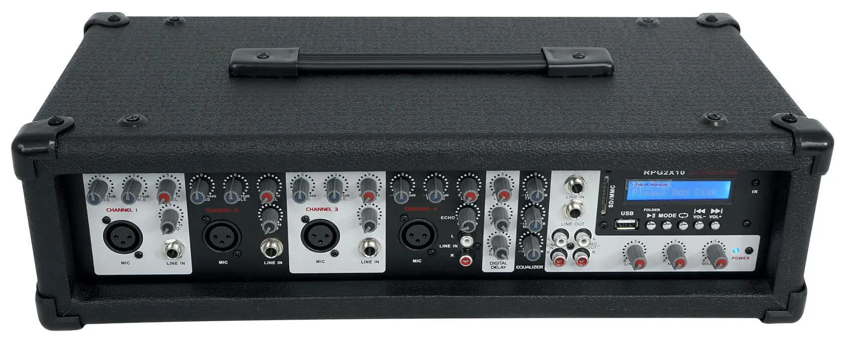 Rockville Package PA System Mixer/Amp 10" Speakers Stands Mics Bluetooth, (RPG2X10)