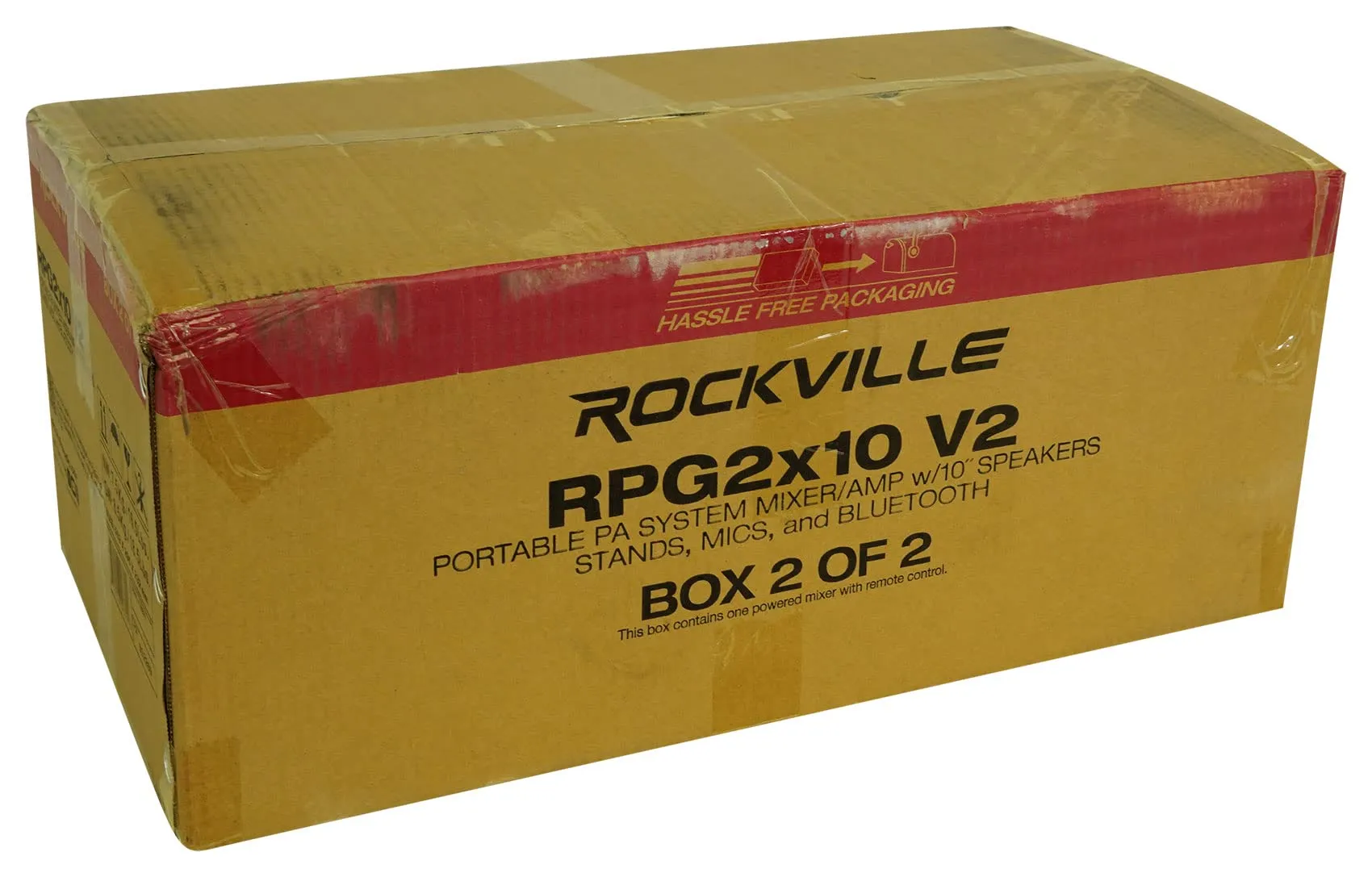 Rockville Package PA System Mixer/Amp 10" Speakers Stands Mics Bluetooth, (RPG2X10)
