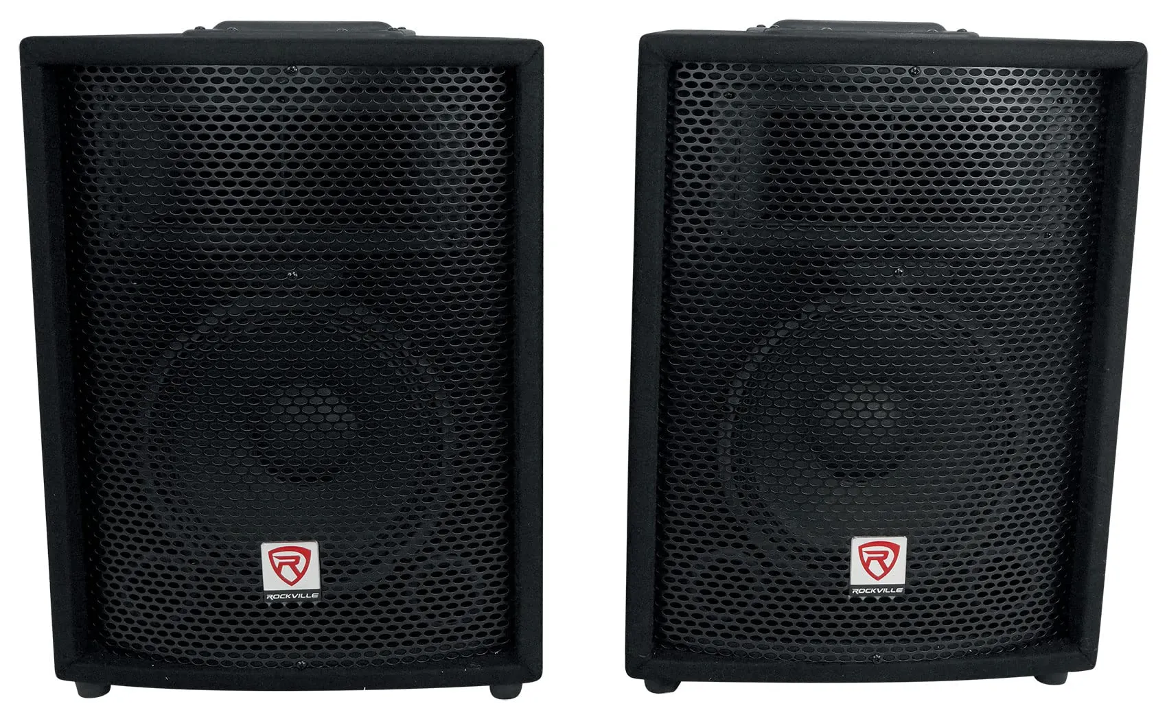 Rockville Package PA System Mixer/Amp 10" Speakers Stands Mics Bluetooth, (RPG2X10)