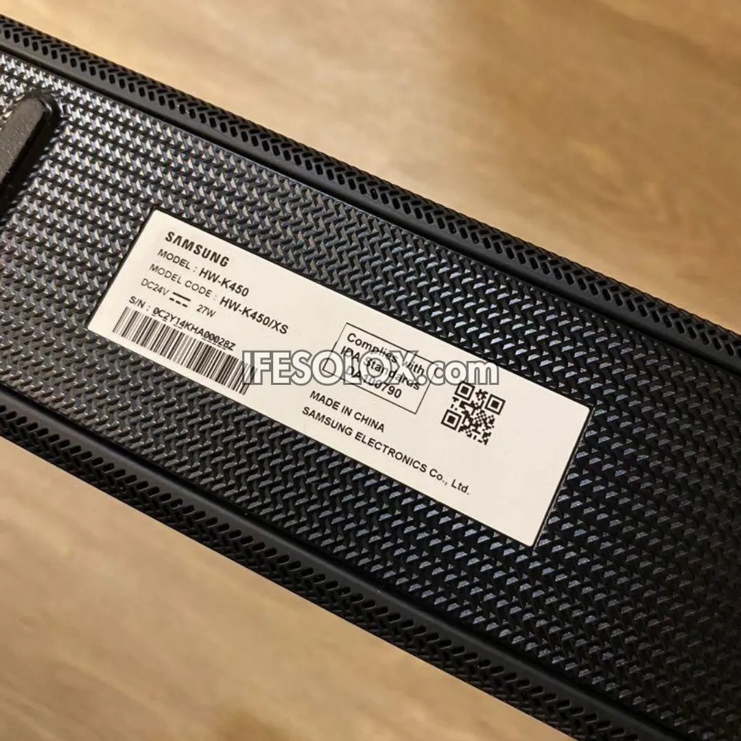 Samsung HW-K450 2.1Ch 300W Bluetooth Sound Bar with Wireless Subwoofer (USB, Optical in, HDMI in & out) - Foreign Used