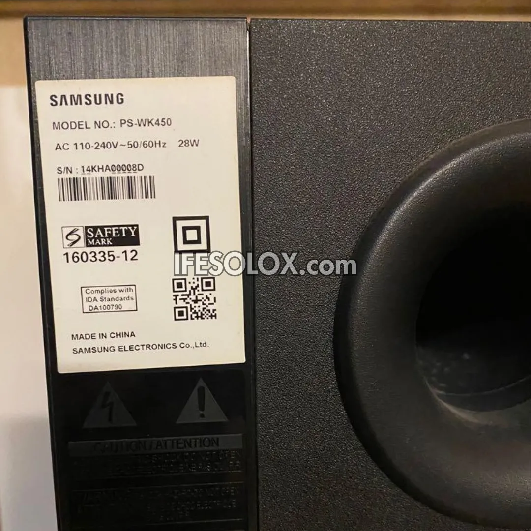 Samsung HW-K450 2.1Ch 300W Bluetooth Sound Bar with Wireless Subwoofer (USB, Optical in, HDMI in & out) - Foreign Used