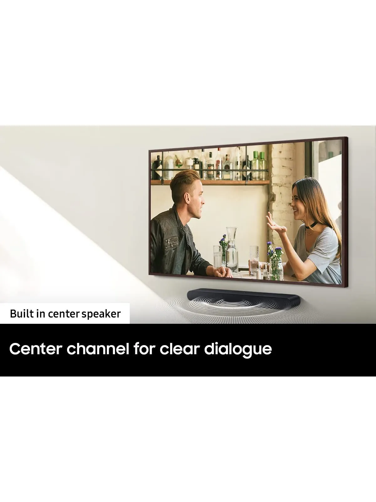 SAMSUNG HW-S50B/ZA 3.0ch All-in-One Soundbar w/Dolby 5.1, DTS Virtual:X, Q Symphony, Built in Center Speaker, Adaptive Sound Lite, Bluetooth Multi Connection, 2022 Black