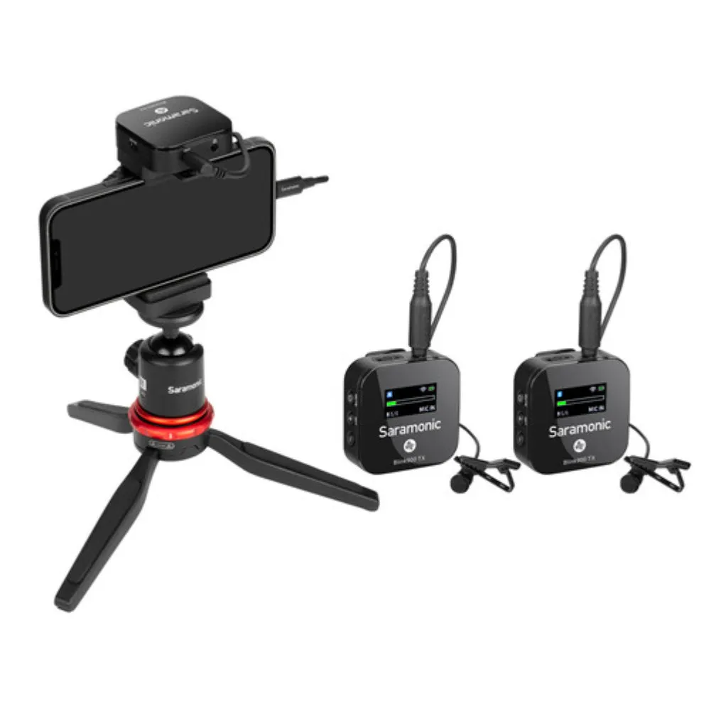 Saramonic Blink 900 B2 2-Person Digital Camera-Mount Wireless Omni Lavalier Microphone System (2.4 GHz, Black)