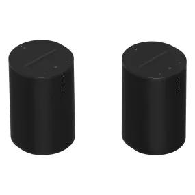Sonos Era 100 Voice-Controlled Wireless Smart Speakers with Bluetooth, Trueplay Acoustic Tuning Technology, & Amazon Alexa Built-In - Pair (Black)