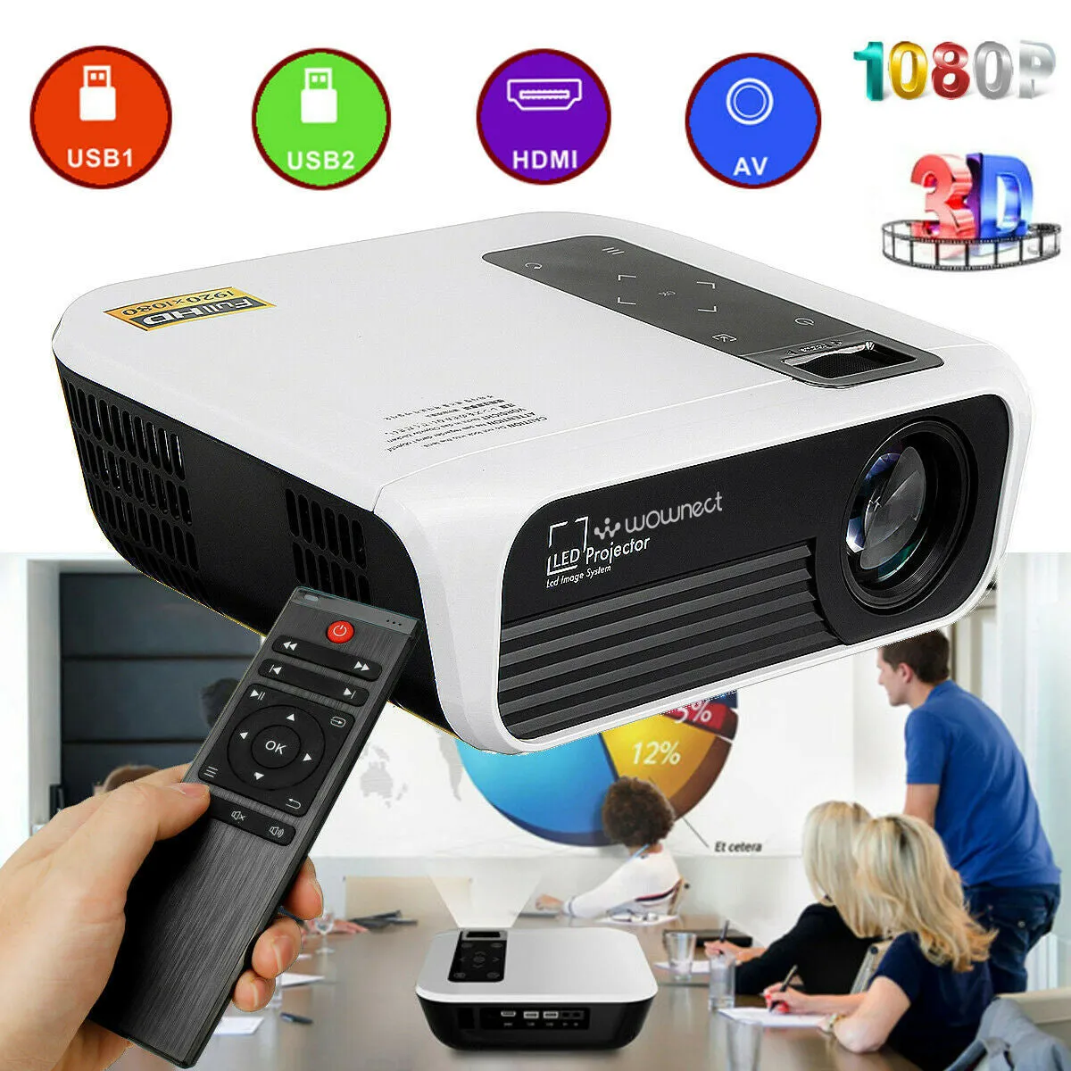 T8 Android [2GB/16GB] WiFi Home Theater LED Projector, 4500 Lumens [ Wireless Mobile Screening ] Portable Mini Home Cinema Projector