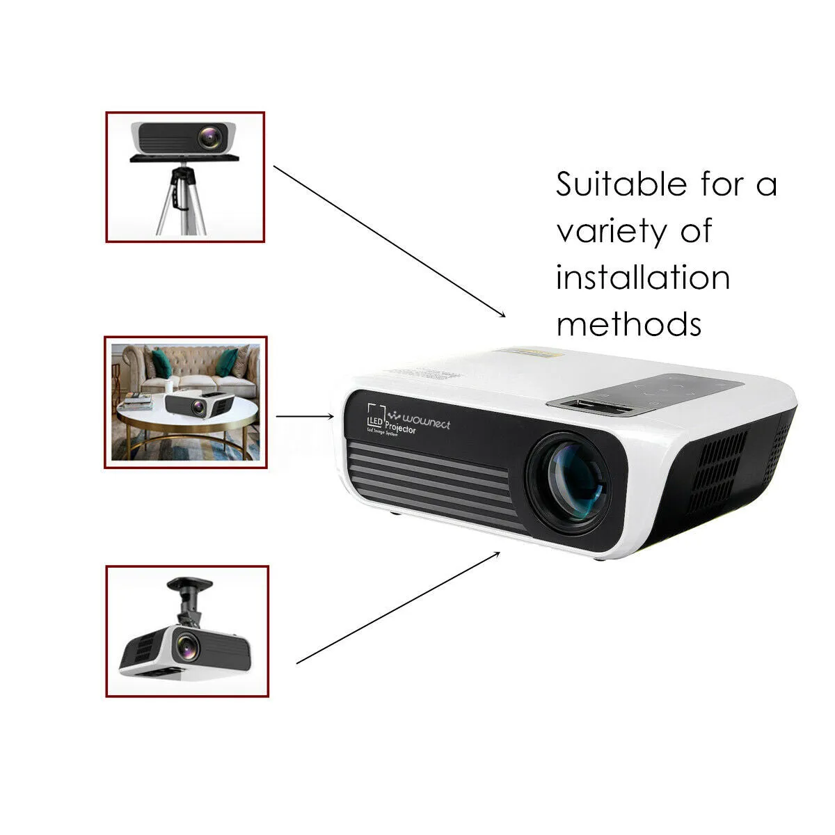 T8 Android [2GB/16GB] WiFi Home Theater LED Projector, 4500 Lumens [ Wireless Mobile Screening ] Portable Mini Home Cinema Projector