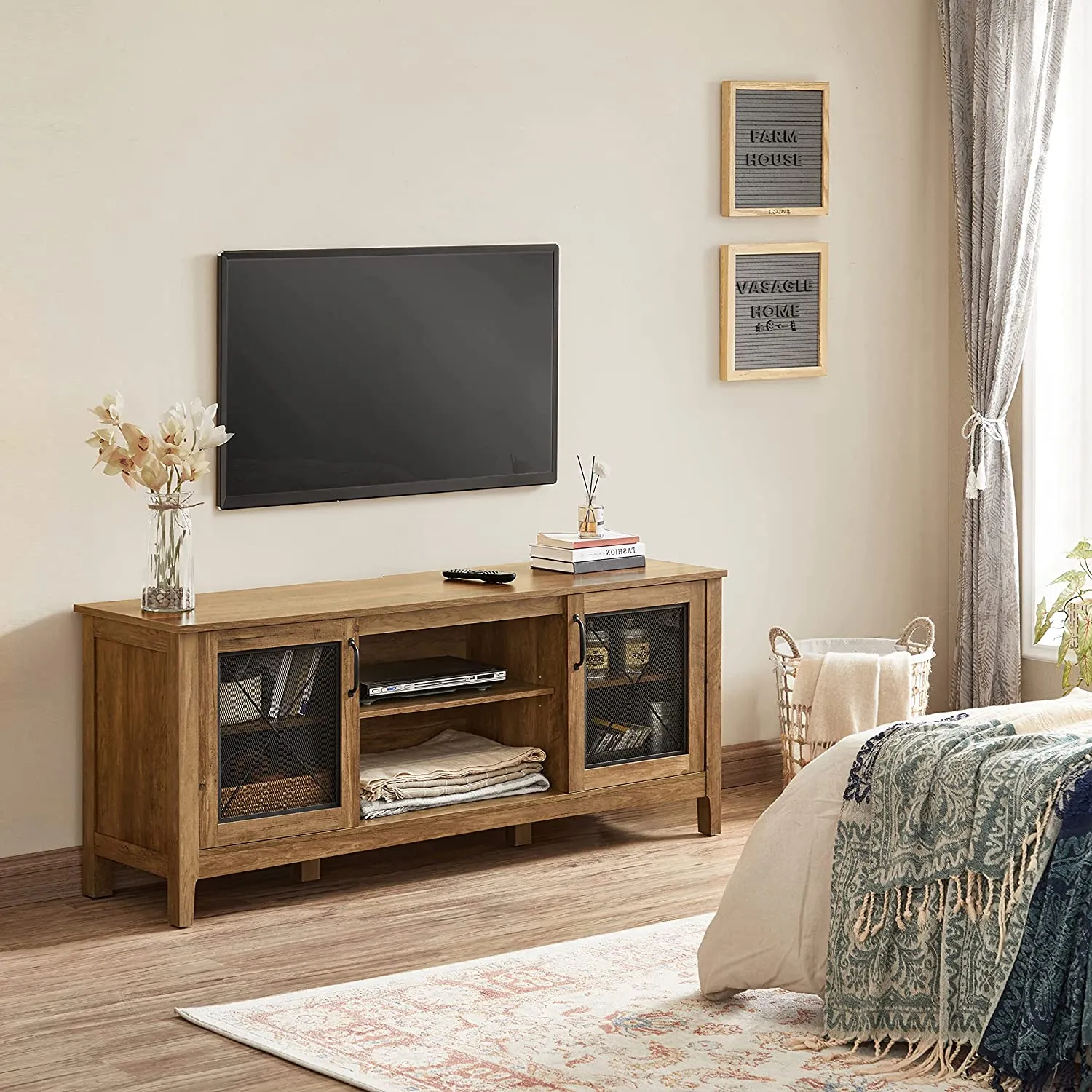 TV Cabinet for 65-Inch TV, TV Stand Entertainment Center, 3-Tier TV Table with Large Storage