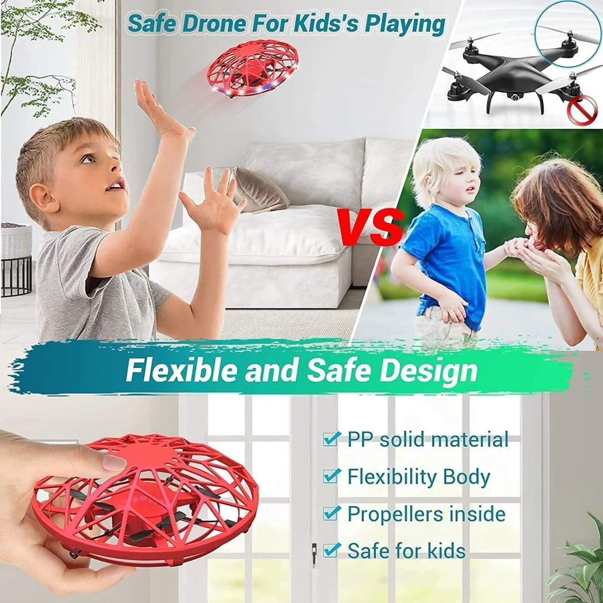 UFO Drone Flying Spinner Hand Operated Sensor Mini Drone Toy for Boys Girls