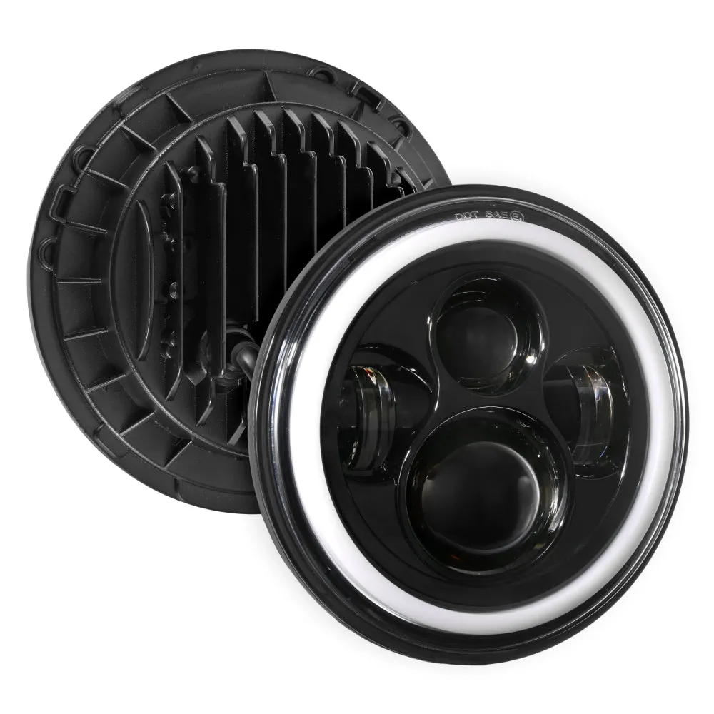 Upgraded RGB 7 Inch Headlights   4 Inch Fog Lights Combo for Jeep Wrangler JK with APP Control