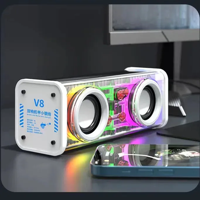 V8 Bluetooth Speaker: Experience the Power of Dual Speakers and High Power Subwoofer for an Unmatched Audio Experience