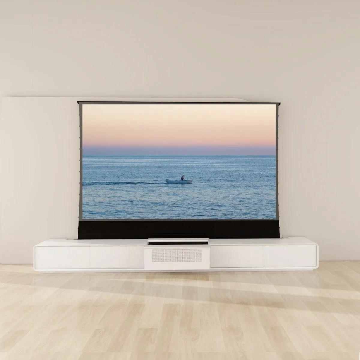 VIVIDSTORM Bundle-Projector&Screen&Motorised Laser TV Cabinet Copenhagen