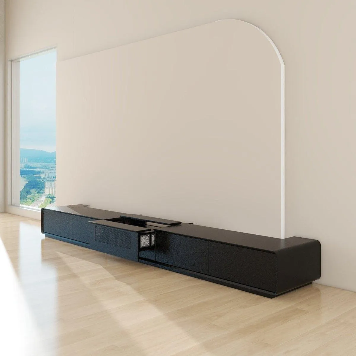 VIVIDSTORM Bundle-Projector&Screen&Motorised Laser TV Cabinet Copenhagen