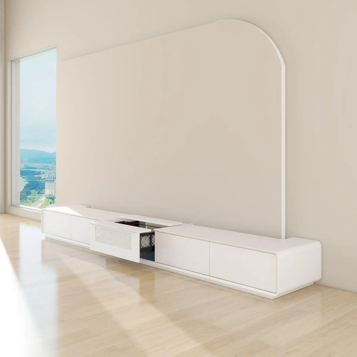 VIVIDSTORM Bundle-Projector&Screen&Motorised Laser TV Cabinet Copenhagen
