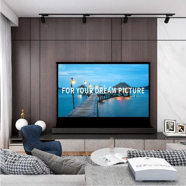VIVIDSTORM S White Cinema Perforated Motorized Tension Floor Rising Projector screen