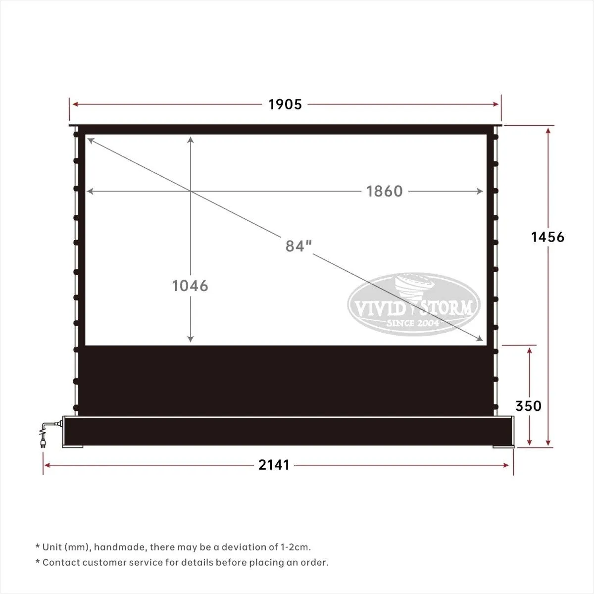 VIVIDSTORM S White Cinema Perforated Motorized Tension Floor Rising Projector screen