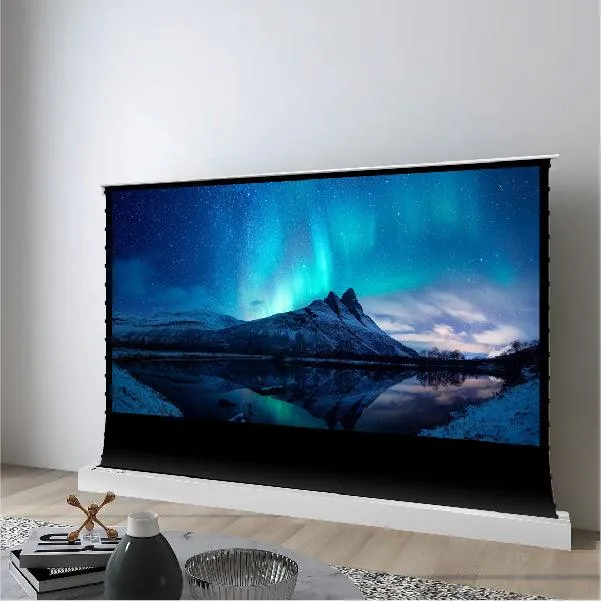 VIVIDSTORM S White Cinema Perforated Motorized Tension Floor Rising Projector screen