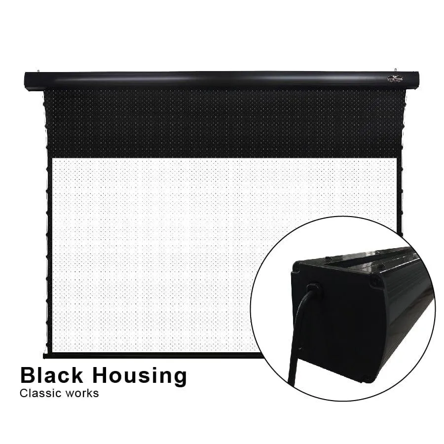 VIVIDSTORM White Cinema Perforated Slimline Motorized Tension Projector screen