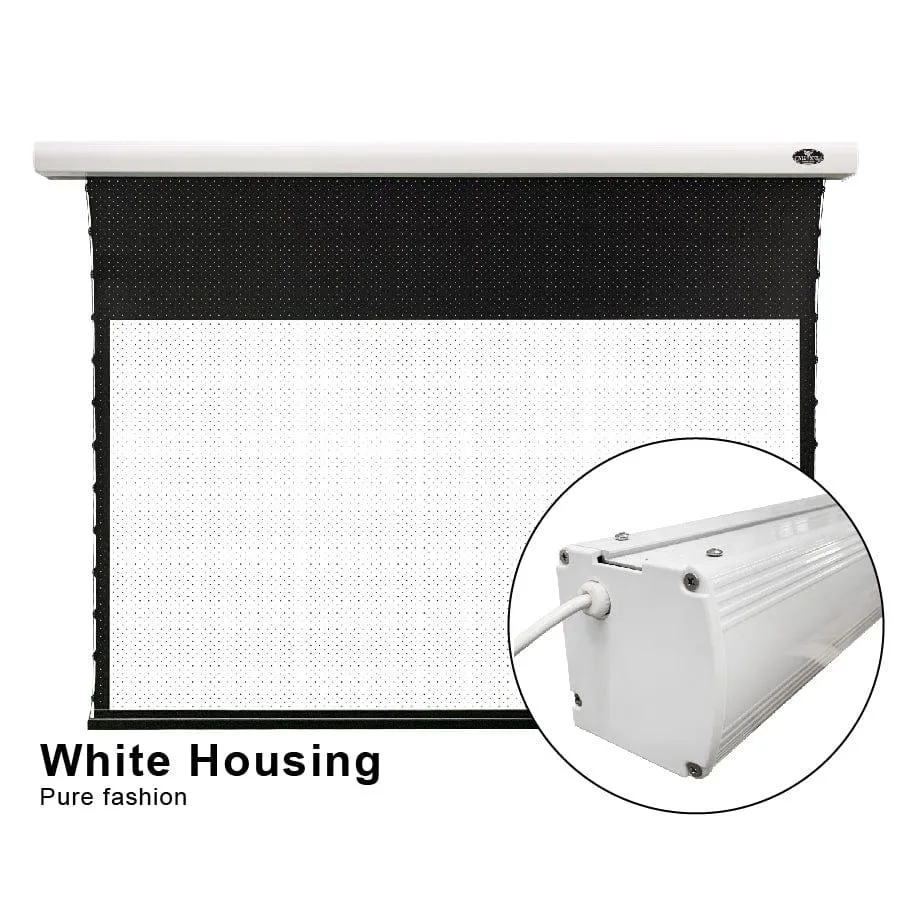 VIVIDSTORM White Cinema Perforated Slimline Motorized Tension Projector screen