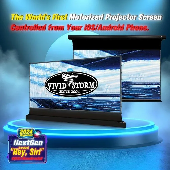 VIVIDSTORM White Cinema Slimline Motorized Tension Projector screen