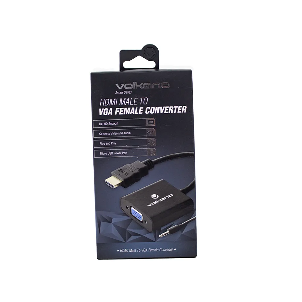 VK-20045-BK Volkano Annex Series HDMI To Vga Adaptor With Audio