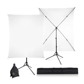 White Backdrop With X Frame Backdrop Stand Kit (1.5m x 2m)