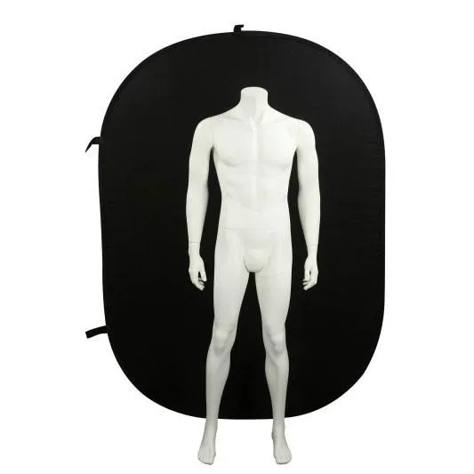 White / Black Double Sided Pop Up Backdrop with Stand and Peg Kit (1.5 x 2.1M) - Bundle
