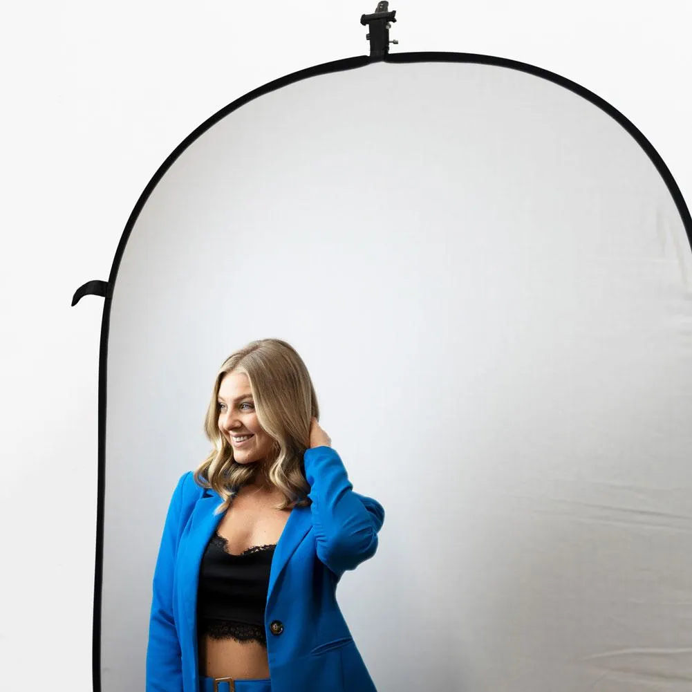 White / Black Double Sided Pop Up Backdrop with Stand and Peg Kit (1.5 x 2.1M) - Bundle