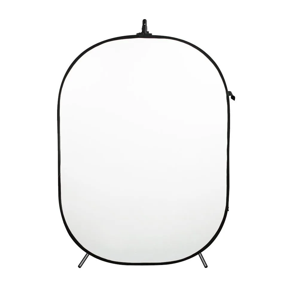White / Black Double Sided Pop Up Backdrop with Stand and Peg Kit (1.5 x 2.1M) - Bundle