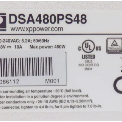 XP Power DSA480PS48 480 Watt Slim DIN Rail Power Supply